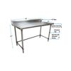 Bk Resources Stainless Steel Work Table With Open Base, 5" Rear Riser 60"Wx24"D VTTR5OB-6024
